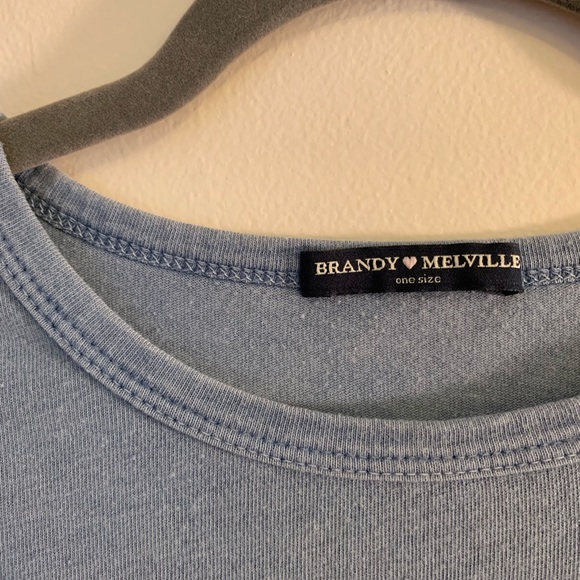Blue Embroidered Honey Brandy Melville Tee - Picture 3 of 3